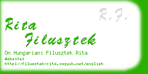 rita filusztek business card